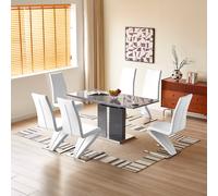 belmonte grey extending dining table small 6 demi z white chairs