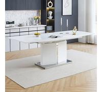 belmonte high gloss extending dining table large in white