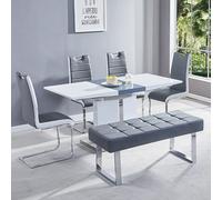 belmonte small extending dining table 4 petra chairs and bench