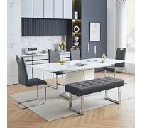belmonte white dining table large 4 petra grey chairs bench