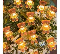 BELNIAK Cute Brown Teddy Bear Decoration Christmas Decorative Lights Fairy String Lights Novelty Gifts 8.5ft USB Plug in or Battery for Bedroom Party Indoor Christmas Wedding Decor