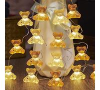 BELNIAK Cute Decorative Lights Mini Teddy Bear Décor Unique String Lights Novelty Lights Gifts USB Plug in or Battery Operated 20LEDs 8ft for Indoor Bedroom Birthday Xmas Baby Shower Decor
