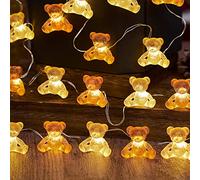 Belniak Cute Indoor Decorative Lights Teddy Bear Gifts Novelty Lighting 20LEDs 8.5ft Battery Operated Fairy String Lights for Bedroom Wedding Birthday Xmas Camping Party Decor
