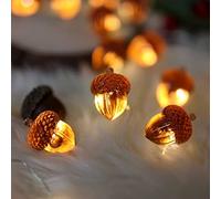 Belniak Decorative Fairy Acorn String Lights, 30 LEDs, 10 ft, Battery Operated, Indoor/Outdoor, Amber, Wedding/Thanksgiving/Christmas