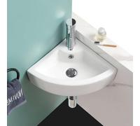 Belofay 13.5X43.5X32Cm Corner Ceramic Cloakroom Wash Basin Sink, Modern Design Wall-Mounted Basin (Only Basin Included)