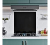 BELOFAY 1mm Thick Stainless Steel Splashback for Kitchen, Black Brushed Finish, Hob Splashback For Cookers Adhesive/Glue included 600x800mm