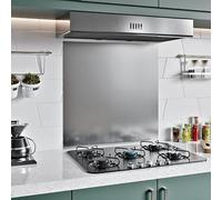 BELOFAY 1mm Thick Stainless Steel Splashback for Kitchen, Brushed Finish, Hob Splashback For Cookers with Adhesive/Glue included Brush, 600x550mm