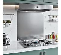 BELOFAY 1mm Thick Stainless Steel Splashback for Kitchen With Brush Finish, 600x750mm Hob Splashback For Cookers (With Holes)