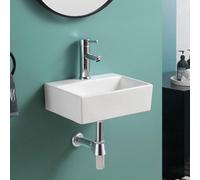 Belofay 30X12X39Cm Square Ceramic Cloakroom Wash Basin Sink, Modern Design Wall-Mounted Basin (Only Basin Included)