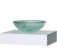 Belofay 38X13X38 Cm Medium Glass Bathroom Counter Top Wash Basin Sink, Modern Design Glass Bowl Cloakroom Basin