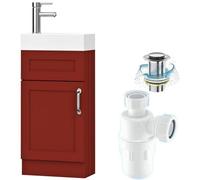 Belofay 400mm Bathroom Vanity Unit With White Ceramic Bathroom Sink With Trap And Waste, No Tap Included(Crawley Terracotta)