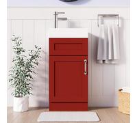 Belofay 400mm Bathroom Vanity Units With Basin With White Ceramic Bathroom Sink Soft Close Hinges & 1 Tap Hole (Crawley Terracota)