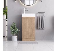 Belofay 400mm Bathroom Vanity Units With Basin With White Ceramic Bathroom Sink Soft Close Hinges & 1 Tap Hole (Denvor Terracotta)