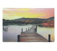 BELOFAY 40x30cm Pack of 2 Modern Art Tempered Glass Chopping Board | 5mm Toughened Glass Cutting Board | Worktop Saver, Non-Slip, Long Lasting, Round Corner, Smooth Edges, Scratch Resistant