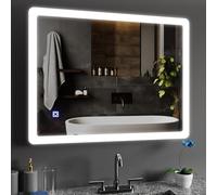 BELOFAY 450x600mm LED Bathroom Mirror, Illuminated Bathroom Toughened Mirror with LED Lights, Dimmable, Anti-fog, Shatter-Proof, Tempered, Wall Mirrors, with Demister Pad (Atlanta, 450x600mm)