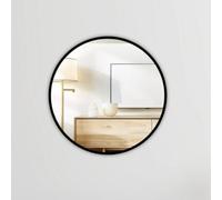 BELOFAY 50cm Round Mirror Black Aluminium 4mm thick Frame Wall Mirror Metal Framed HD Glass Wall mounted Mirror for Makeup Bathroom Living Room (500mm)