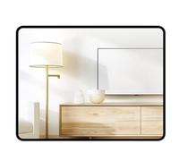 BELOFAY 50x70cm Aluminium Framed Black Rectangular Mirror for Wall, rectangle Mirror for Bedroom Entryway and Living Room makeup - Black Bathroom Mirror with Hanging Hardware Included