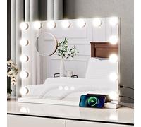 Belofay 58 X 46 Cm Hollywood Vanity Mirror With Lights, Dimmable Led, Touch Control, Usb Charging, Tabletop Or Wall Mounted Mirror