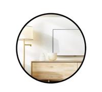 BELOFAY 60cm Round Mirror Black Aluminium 4mm thick Frame Wall Mirror Metal Framed HD Glass Wall mounted Mirror for Makeup Bathroom Living Room (600mm)