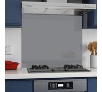 Belofay 60X70Cm Grey Glass Splashback For Kitchen, 6mm Tempered Glass Heat Resistant Splashback For Cookers