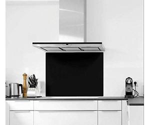 BELOFAY 60x80cm Black Tempered Glass Splashback for Kitchen, 6mm Toughened Glass Heat Resistant Splashbacks for Cookers