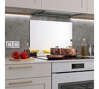 BELOFAY 6mm Clear Tempered Glass Mirror Splashback for Kitchen, Toughened Glass Mirror Heat Resistant Splashbacks for Cookers with Glue (60X70cm)