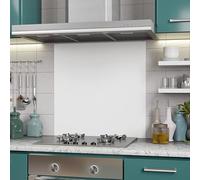 BELOFAY 6mm Tempered Glass Splashbacks for Cookers, Toughened Glass Heat Resistant Splashback for Kitchen Oven (White Glass, 70x90cm)