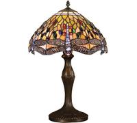 Belofay Dragonfly Tiffany Lamps, Stained Glass Handmade Tiffany Lights Table Lamps For Bedrooms, Living Room And Lounge 12X18
