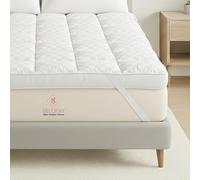 BELOFAY Dream Fit Double Mattress Topper | 10cm Extra Thick Mattress Topper with Breathable Mesh Gusset | 100% Cotton Top | 1400GSM Polyester Fill | Hypoallergenic & Machine Washable (135x190cm)