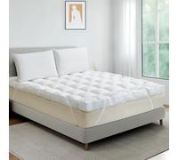 BELOFAY Dream Fit Single Mattress Topper | 10cm Extra Thick Mattress Topper with Breathable Mesh Gusset | 100% Cotton Top | 1400GSM Polyester Fill | Hypoallergenic & Machine Washable (90x190cm)