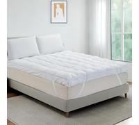 BELOFAY Dual-Layer King Mattress Topper | 14cm Extra Thick Mattress Topper with 100% Polyester Filling & Breathable Microfiber Top | Elastic Strap Fit | Hypoallergenic, Machine Washable (150X200cm)