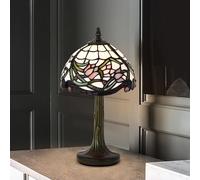 BELOFAY Elegant Floral Tiffany Lamps, Stained Glass Handmade Tiffany Vintage Bedside Table Lamps for Living Room, Bedroom, 8" Shade Diameter and 13" Stand Height