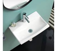 Belofay High-Grade Ceramic Bathroom Sink, Classic Design Corner Sink Counter Top Wash Basin With Tap, Bottle Trap & Pop-Up Waste