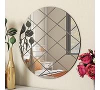 BELOFAY Interiors Art Deco 50cm Grey Round Wall Mirror Glass Design for Bedroom, Modern Wall-Mounted Mirrors for Hallway, Entryways and Lounge (50cm Dia, Grey Mirror)