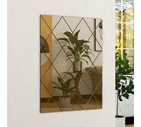 BELOFAY Interiors Art Deco Bronze Rectangular Wall Mirror Glass Design for Bedroom, Modern Wall-Mounted Mirrors for Hallway, Entryways and Lounge (50x70cm, Rectangular Bronze Mirror)