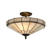 BELOFAY Mission Style Tiffany Ceiling Light Semi Flush