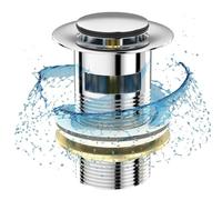 Belofay Pop Up Basin Waste Slotted Click Clack Bathroom Sink Plug In Chrome Finish - Modern Sink Waste Kit With Overflows