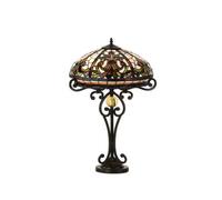 Belofay Real Tiffany Stained Glass Handmade Table Lamps For Living Room, 16" Wide, 30" Height
