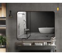 Belofay Rectangular Wall Mirror Black Aluminium Frame With Hd Glass, 60 X 80Cm