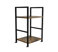 Belofay Small Side Table With Ancient Wood Top And Black Steel Frame, Compact Design For Living Room, Guest Room(29 X 23 X 48Cm)