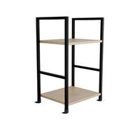 Belofay Small Side Table With Modern Oak Top And Black Steel Frame, Compact Design For Living Room, Guest Room(29 X 23 X 48Cm)