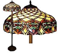 Belofay Stained Glass Handmade Flowers And Herbs Tiffany Floor Lamps For Living Room (16")