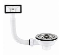 Belofay Stainless Steel Kitchen Sink Waste Overflow Kit 114mm Drain Strainer With Square Cover 1 Pack