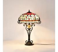 BELOFAY Tiffany Lamps Stained Glass Handmade Tiffany Vintage Bedside Table Lamps for Living Room, Bedroom, and Lounge 16 Inches Wide, 30 Inches Height (Dragonfly Style Large) Blub not Included