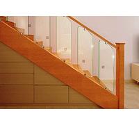 BELOFAY Toughened Clear Glass Decking Panel Rack Railing Infill Stairparts Easy Fit for Stair, Landing Or Balcony, Glaze Glass Staircase, Chrome Clamps sold saparately (6X200X615mm(TxWxH)Clear Panels)