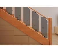 BELOFAY Toughened Grey Tinted Glass Decking Panel Rack Railing Infill Stairparts Easy Fit for Stair, Landing Or Balcony Glaze Glass Staircase Panels, Chrome Clamps sold saparately (8X200X795mm (TxWxH)