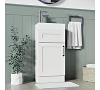 Belofay White 400mm Freestanding Bathroom Vanity Unit With Basin And 1 Tap Hole