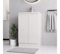 Belofay White 500mm Freestanding Bathroom Vanity Unit With Basin With 1 Tap Hole