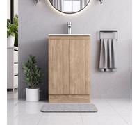 Belofay Wood Grains 500mm Freestanding Bathroom Vanity Unit With Basin With 1 Tap Hole