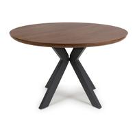 beloit medium wooden round dining table in smoked oak